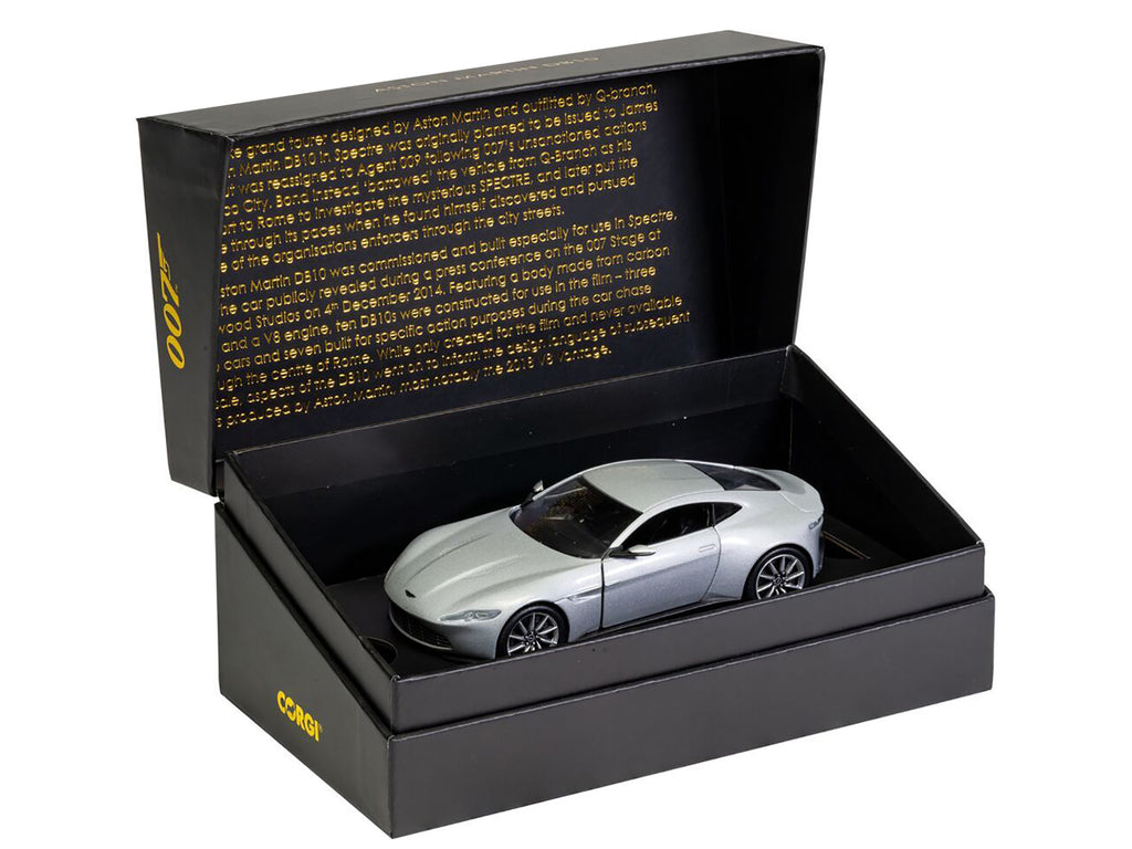 Aston Martin DB10 RHD (Right Hand Drive) Silver Metallic James Bond 007 "Spectre" (2015) Movie Diecast Model Car by Corgi