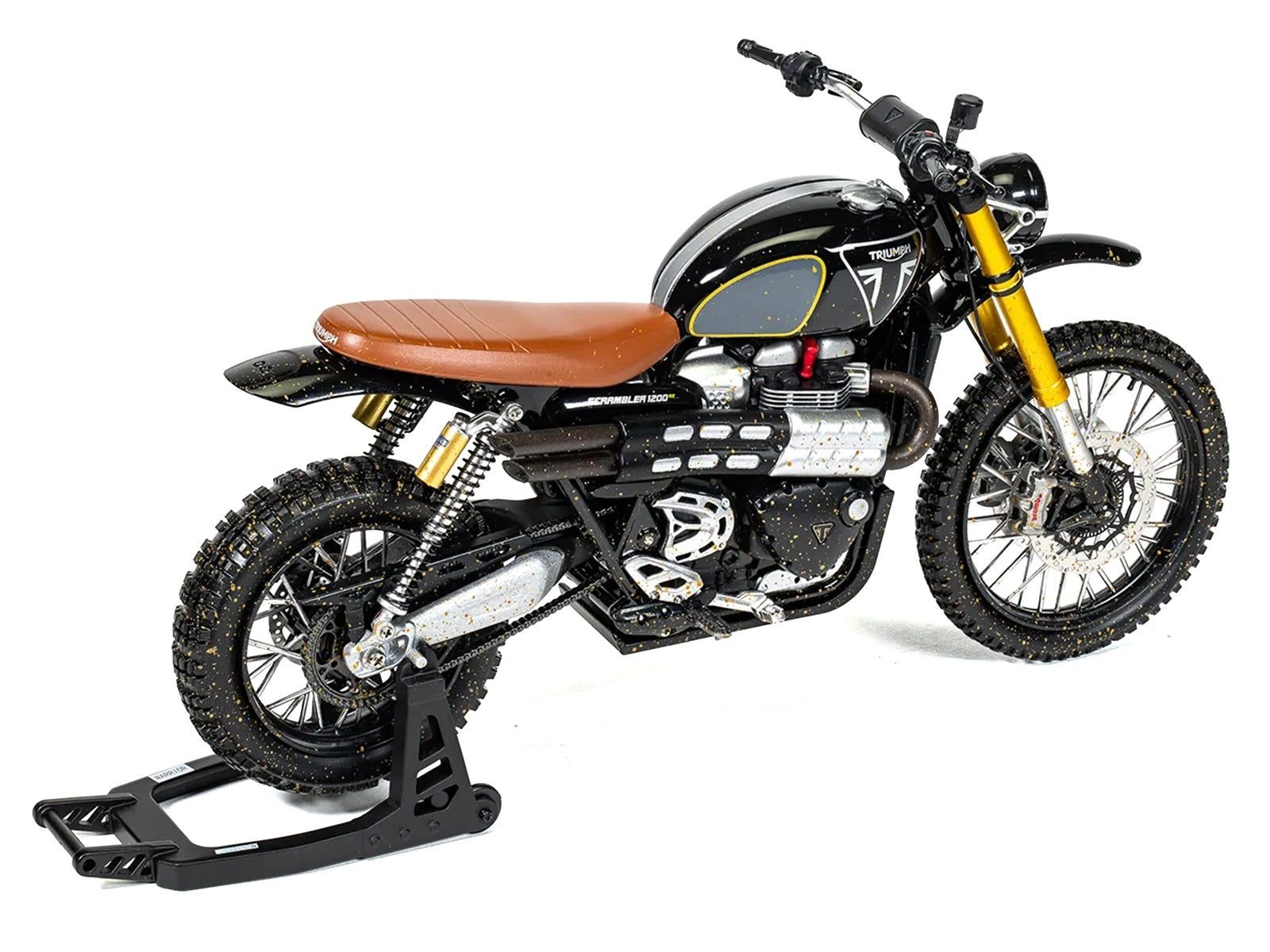 Triumph Scrambler 1200 XE Motorcycle Black (Dirty Version) James Bond 007 "No Time to Die" (2021) Movie Diecast Model Car by Corgi