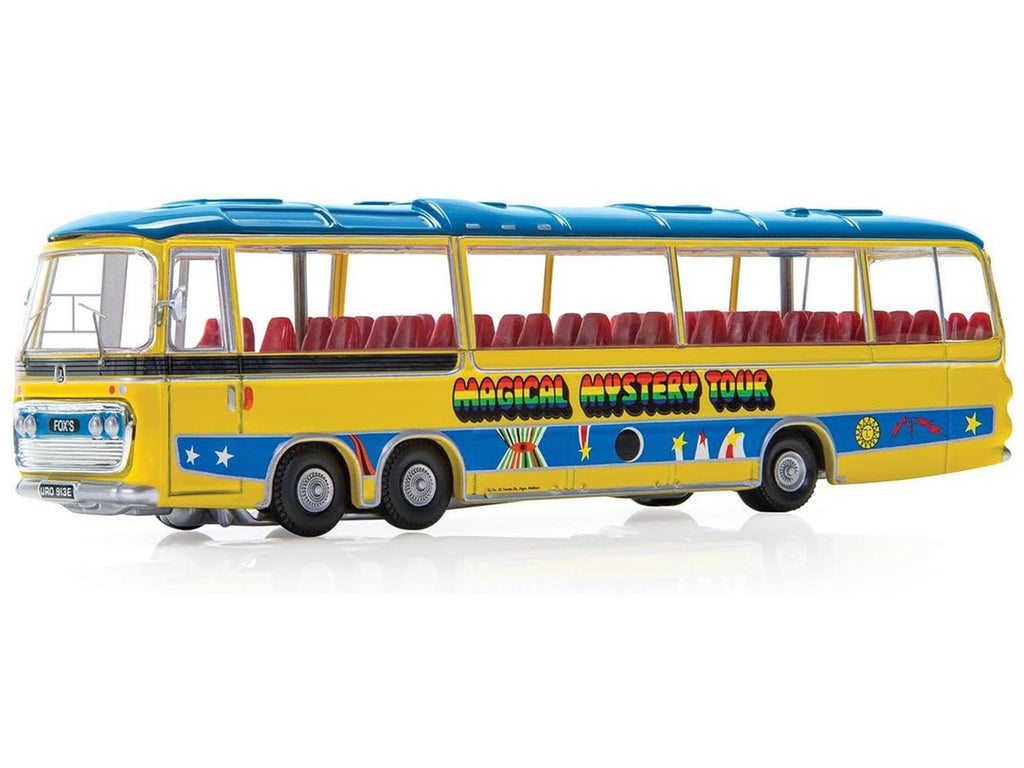 The Beatles "Magical Mystery Tour" Bus Yellow with Blue Top and Graphics Diecast Model Car by Corgi-2