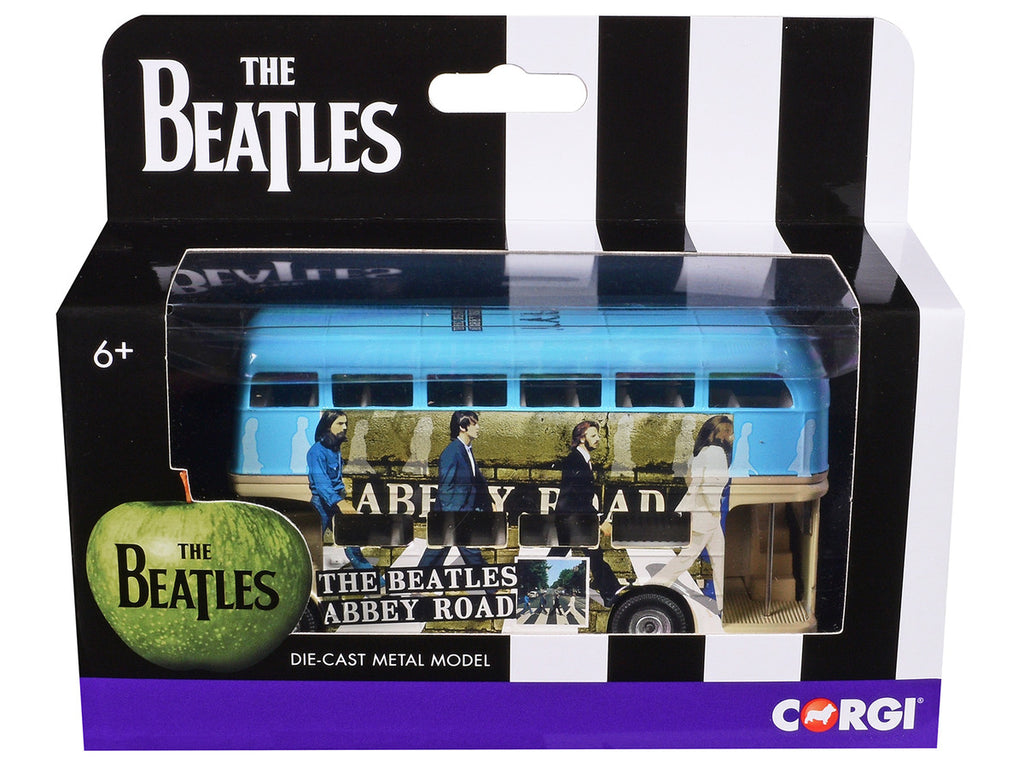 The Beatles London Double Decker Bus "Abbey Road" Blue and Beige Diecast Model Car by Corgi-2