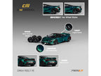 McLaren 765LT Green Carbon Metallic with Black Top and Extra Wheels 1/64 Diecast Model Car by CM Model-1