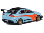 Mitsubishi Lancer Evolution X Varis RHD (Right Hand Drive) Light Blue with Black Top and Orange Stripes 1/64 Diecast Model Car by CM Model-0