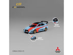 Mitsubishi Lancer Evolution X Varis RHD (Right Hand Drive) Light Blue with Black Top and Orange Stripes 1/64 Diecast Model Car by CM Model-2