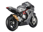 2022 MV Agusta F3 Rosso Motorcycle Silver Metallic with Figure 1/64 Diecast Model by CM Model-0
