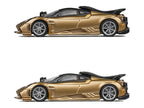 Pagani Imola Gold Carbon Metallic with Black Carbon Top with Extra Wheels 1/64 Diecast Model Car by CM Model-0