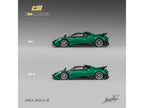 Pagani Imola Emerald Green Metallic with Carbon Top and Extra Wheels 1/64 Diecast Model Car by CM Model-0