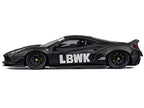 LB Works 488 "LBWK" Matt Black 1/64 Diecast Model Car by CM Model-0