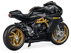 MV Agusta Superveloce 800 Motorcycle Black and Gold with Figure 1/64 Diecast Model by CM Model-2