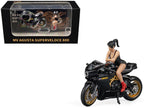 MV Agusta Superveloce 800 Motorcycle Black and Gold with Figure 1/64 Diecast Model by CM Model-4