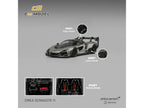 McLaren Senna GTR Silver Gray Metallic with Carbon Hood and Black Top 1/64 Diecast Model Car by CM Model-4