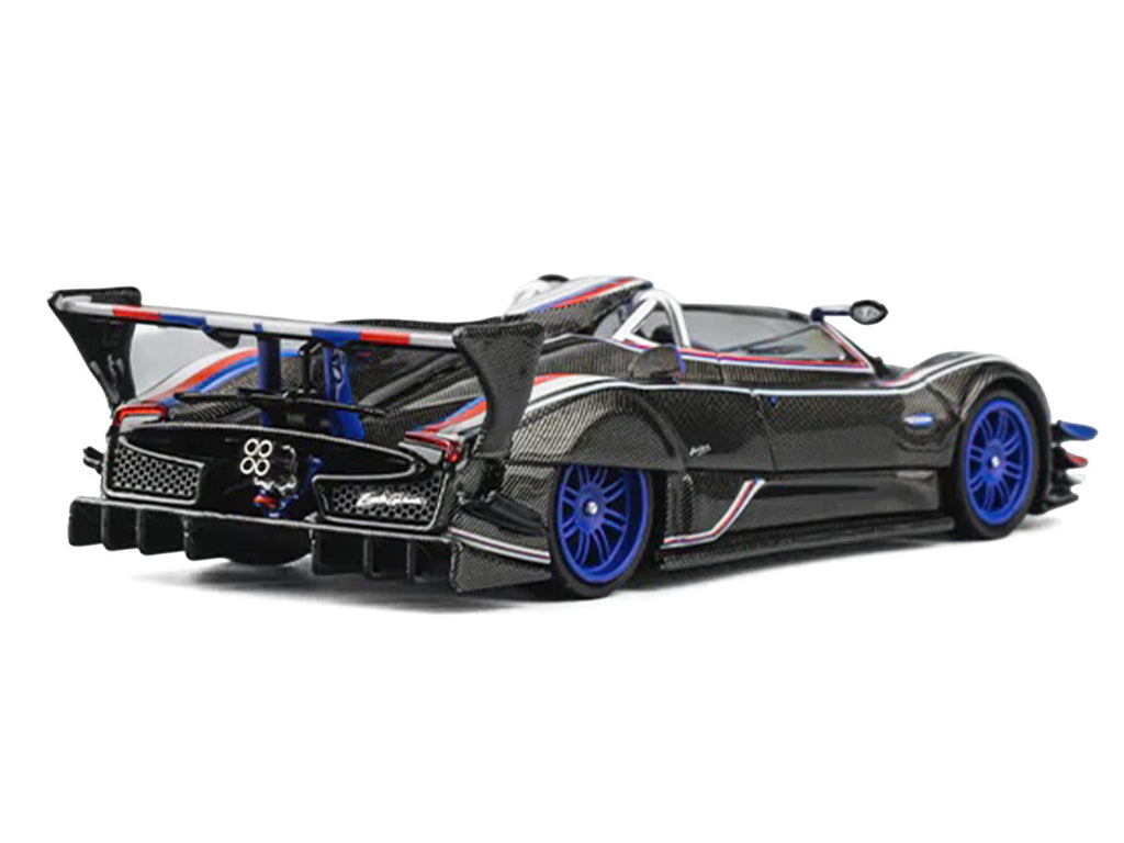 Pagani Zonda Revo Barchetta Carbon with Red White and Blue Stripes 1/64 Diecast Model Car by CM Model-0