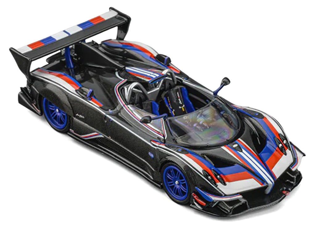 Pagani Zonda Revo Barchetta Carbon with Red White and Blue Stripes 1/64 Diecast Model Car by CM Model-2