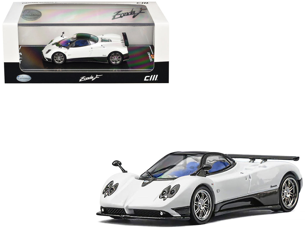 Pagani Zonda F Pearl White with Black Top 1/64 Diecast Model Car by CM Model-4