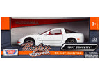 1997 Chevrolet Corvette C5 Coupe White with Red Interior "Timeless Legends" Series 1/24 Diecast Model Car by Motormax-0
