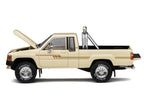 Toyota XtraCab SR5 4x4 Pickup Truck Beige with White Camper Shell "DiecastTalk Exclusive" Limited Edition to 1008 pieces Worldwide 1/64 Diecast Model Car by GCD