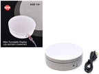 Mini Turntable Rotating Display Stand 4.75" with White Base for 1/64 Scale Model Cars-2