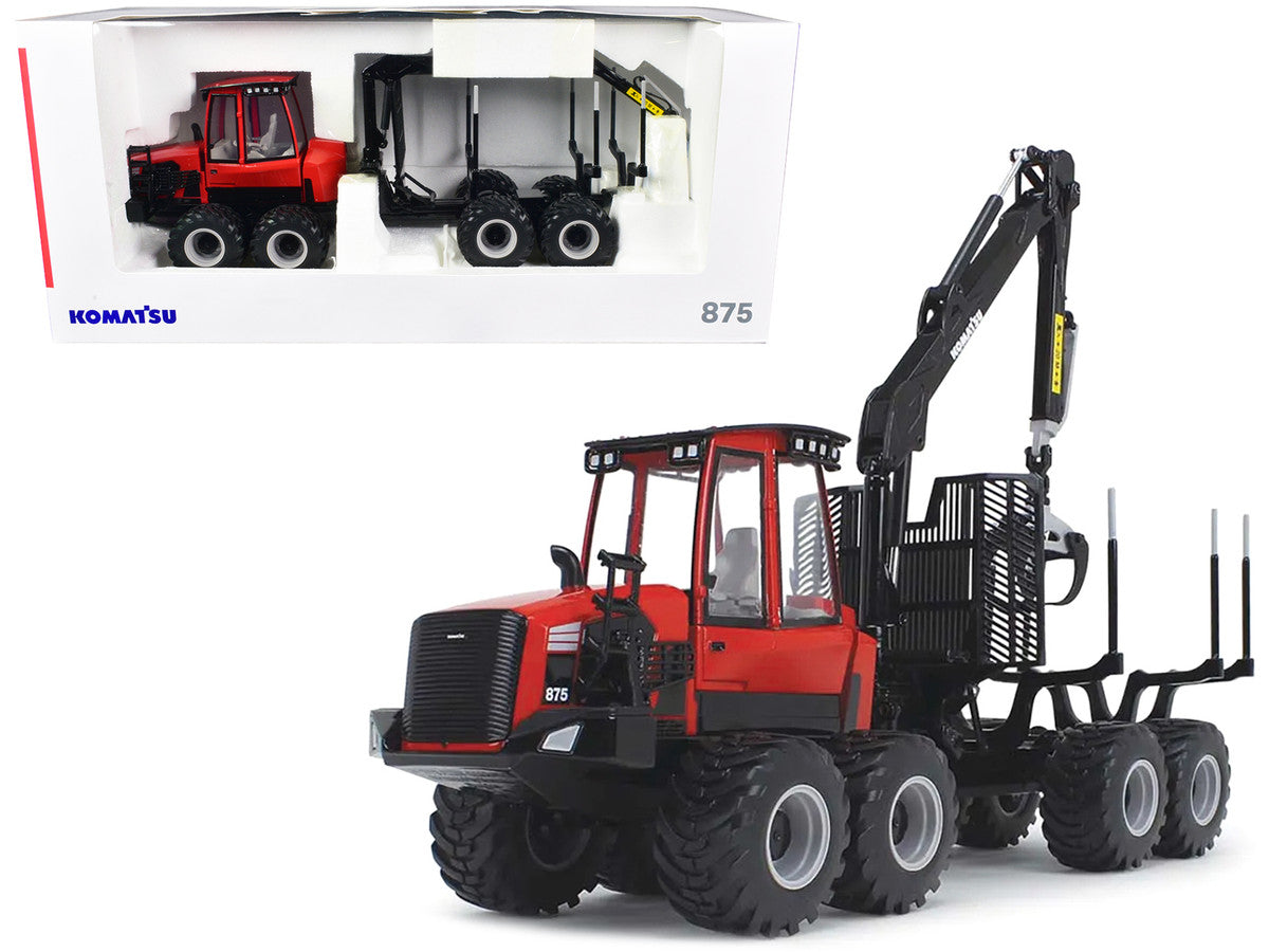 Komatsu 875.1 Forwarder Red and Black 1/32 Diecast Model by First Gear-0