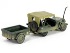 Willys MB Jeep with Trailer Olive Drab (Weathered) with Driver Figure "United States Army" "Mini AFV" Series 1/64 Diecast Model by Forces of Valor-3