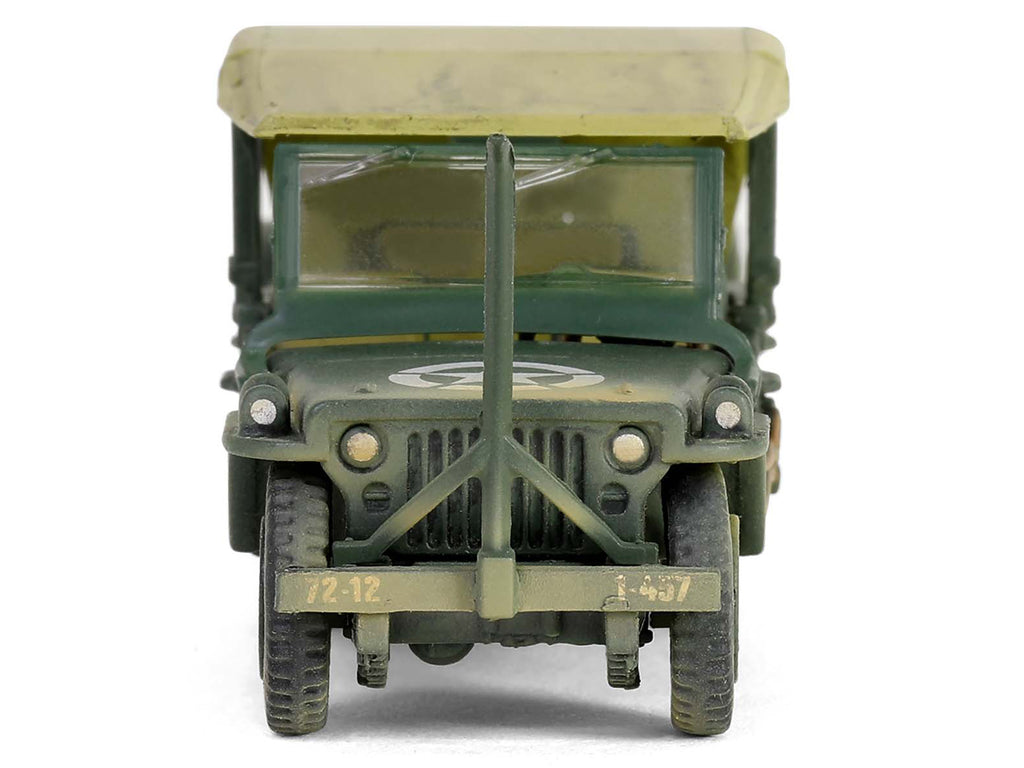 Willys MB Jeep with Trailer Olive Drab (Weathered) with Driver Figure "United States Army" "Mini AFV" Series 1/64 Diecast Model by Forces of Valor
