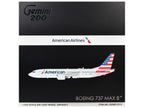 Boeing 737 MAX 8 Commercial Aircraft "American Airlines" (N326RP) Gray with Striped Tail "Gemini 200" Series 1/200 Diecast Model by GeminiJets-2