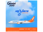 Boeing 737-800 Commercial Aircraft "Air North" (C-FNYA) White with Orange Tail "Gemini 200" 1/200 Diecast Model by GeminiJets-1