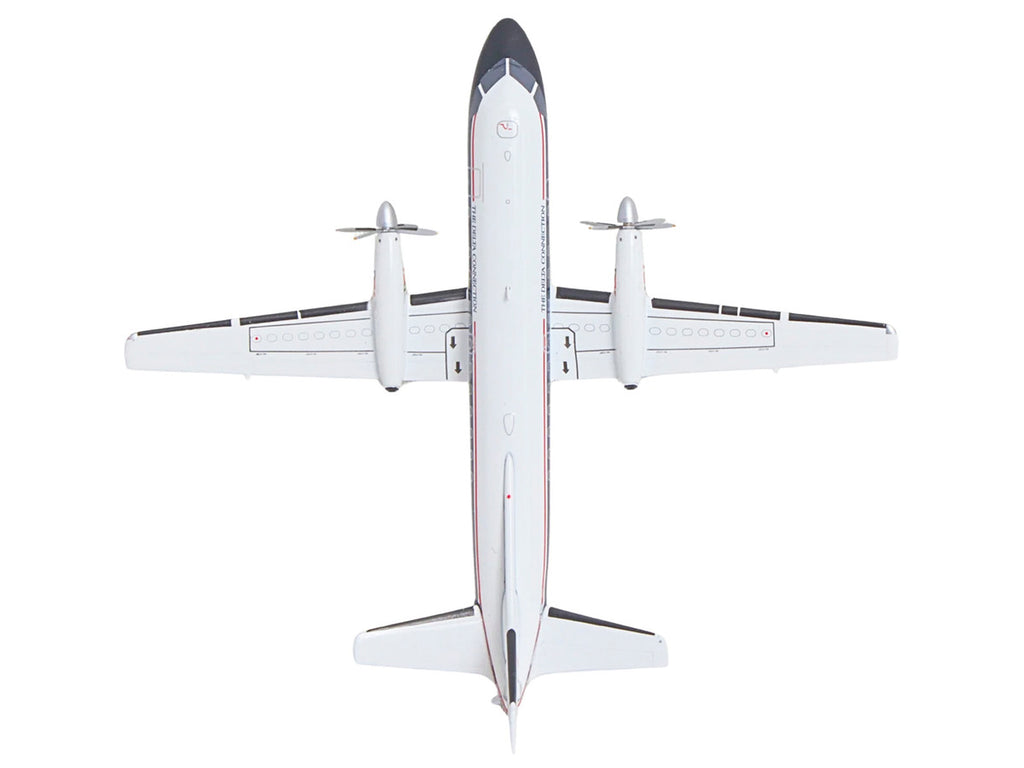 Saab 340A Commercial Aircraft "Delta Connection - Business Express Airlines" (N749BA) White with Dark Blue and Red Stripes "Gemini 200" Series 1/200 Diecast Model by GeminiJets-0