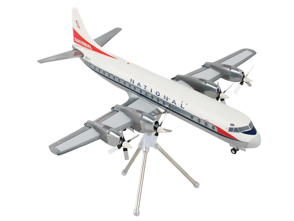 Lockheed L-188 Electra Commercial Aircraft "National Airlines" (N5017K) White and Gray "Gemini 200" Series 1/200 Diecast Model Airplane by GeminiJets-2