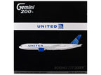 Boeing 777-200ER Commercial Aircraft "United Airlines" (N798UA) White with Blue Tail "Gemini 200" Series 1/200 Diecast Model by GeminiJets-1