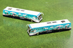Cobus 3000 Passenger Bus White and Blue with Graphics "US Airways Shuttle Bus - Greener Transit" 2 Piece Set "Gemini 200" Series Diecast Models by GeminiJets-1