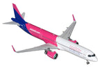 Airbus A321neo Commercial Aircraft "Wizz Air" (G-WUNB) White and Pink with Purple Tail "Gemini 200" Series 1/200 Diecast Model by GeminiJets-1