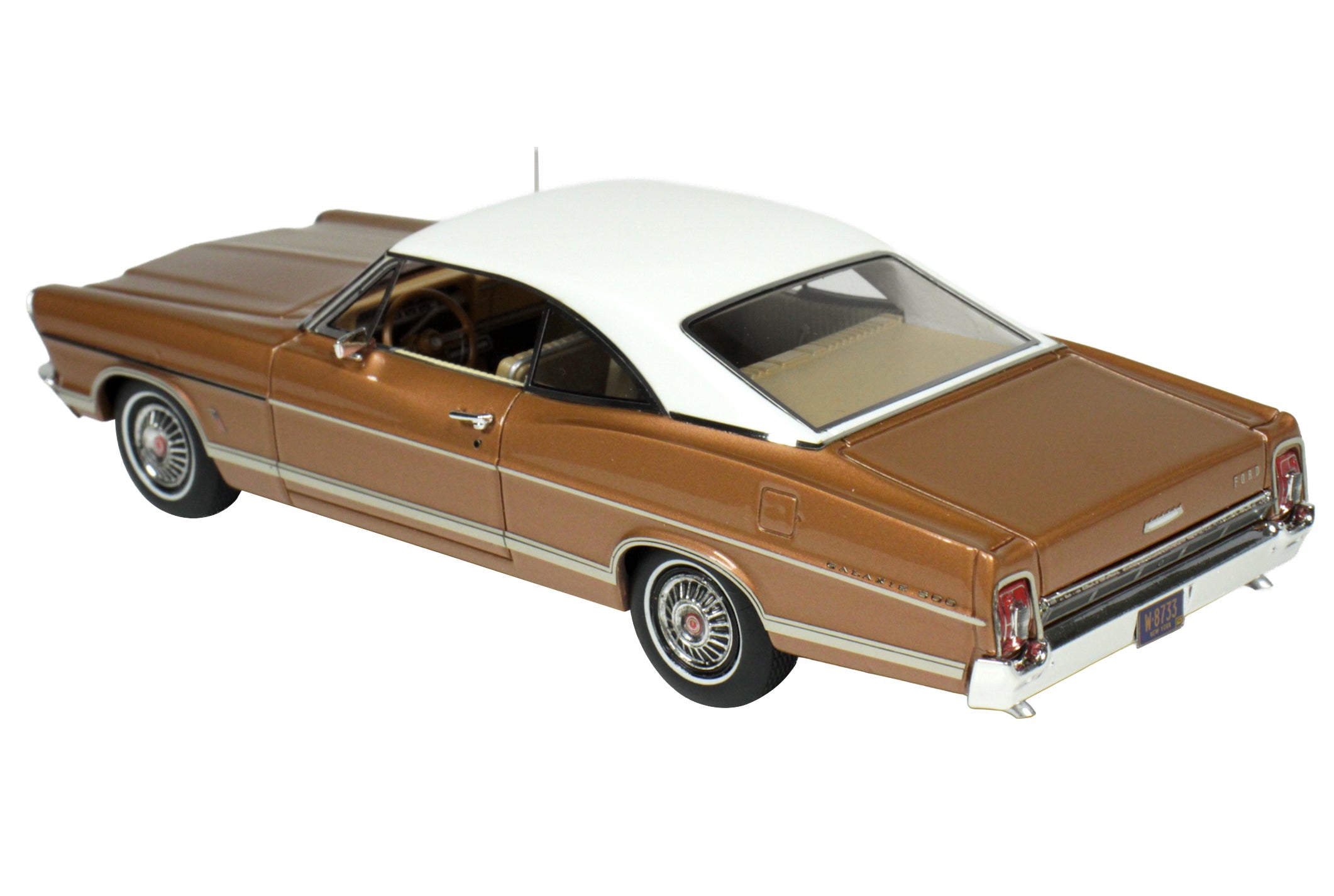 1976 Ford Galaxie Burnt Amber Metallic with White Top Limited Edition to 200 pieces Worldwide 1/43 Model Car by Goldvarg Collection