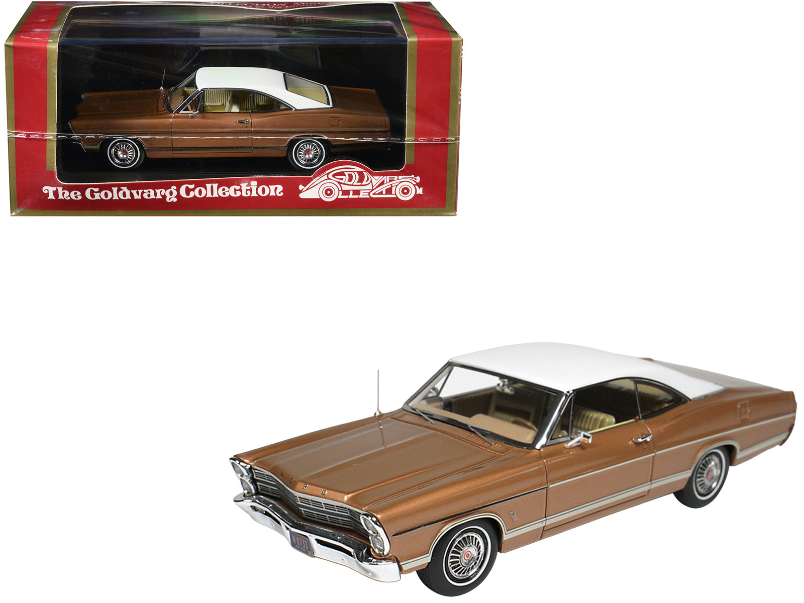 1976 Ford Galaxie Burnt Amber Metallic with White Top Limited Edition to 200 pieces Worldwide 1/43 Model Car by Goldvarg Collection