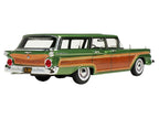 1959 Ford Country Squire Sherwood Green Metallic with Woodgrain Sides and Green Interior Limited Edition to 200 pieces Worldwide 1/43 Model Car by Goldvarg Collection-0