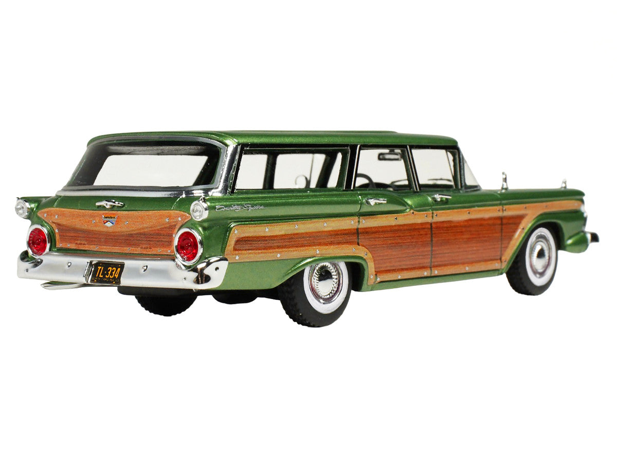 1959 Ford Country Squire Sherwood Green Metallic with Woodgrain Sides and Green Interior Limited Edition to 200 pieces Worldwide 1/43 Model Car by Goldvarg Collection-0