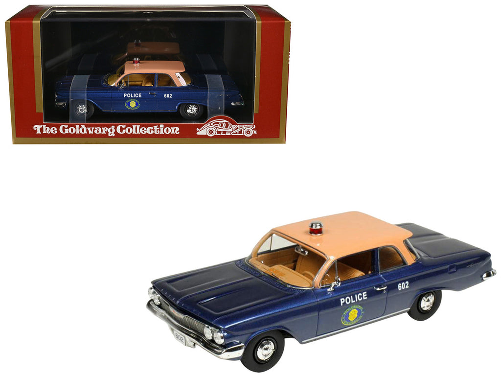 1961 Chevrolet Biscayne "Nassau County Police Department" Blue Metallic with Beige Top Limited Edition to 150 pieces Worldwide 1/43 Model Car by Goldvarg Collection-2
