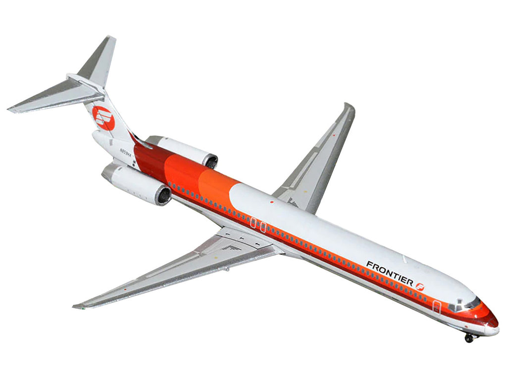 McDonnell Douglas MD-81 Commercial Aircraft "Frontier Airlines" (N859HA) White with Stripes 1/400 Diecast Model Airplane by GeminiJets-1