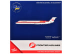 McDonnell Douglas MD-81 Commercial Aircraft "Frontier Airlines" (N859HA) White with Stripes 1/400 Diecast Model Airplane by GeminiJets-2