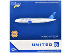 Boeing 777-200ER Commercial Aircraft with Flaps Down "United Airlines" (N798UA) White with Blue Tail 1/400 Diecast Model Airplane by GeminiJets-2