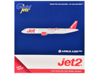 Airbus A321neo Commercial Aircraft "Jet2" (G-SUNO) Gray Metallic with Red Tail 1/400 Diecast Model Airplane by GeminiJets-2