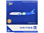 Boeing 787-9 Commercial Aircraft with Flaps Down "United Airlines - The Future is SAF" (N24988) White and Blue with Stripes 1/400 Diecast Model Airplane by GeminiJets-2