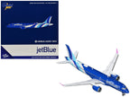 Airbus A220-300 Commercial Aircraft "JetBlue Airways" (N3241J) Blue with Striped Tail 1/400 Diecast Model by GeminiJets-0
