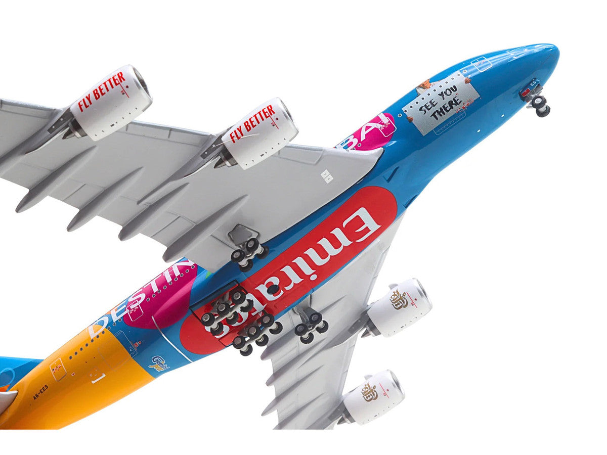 Airbus A380-800 Commercial Aircraft "Emirates Airlines - Destination Dubai" (A6-EES) Blue with Graphics 1/400 Diecast Model Airplane by GeminiJets-3
