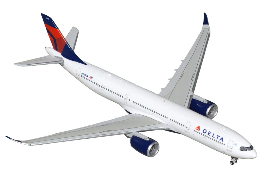 Airbus A330-900 Commercial Aircraft "Delta Air Lines" (N408DX) White with Red and Blue Tail 1/400 Diecast Model by GeminiJets-1