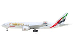 Boeing 777F Commercial Aircraft "Emirates SkyCargo" (A6-EFV) White with Striped Tail "Interactive Series" 1/400 Diecast Model by GeminiJets-1