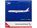 Boeing 777-300ER Commercial Aircraft "American Airlines - Flagship DFW" (N735AT) Silver with Orange Stripes 1/400 Diecast Model by GeminiJets-1