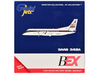 Saab 340A Commercial Aircraft "Business Express Airlines - The Delta Connection" (N749BA) White with Blue and Red Stripes 1/400 Diecast Model by GeminiJets-1