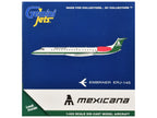 Embraer ERJ-145 Commercial Aircraft "Mexicana de Aviacion" (XA-MBR) White with Green Stripes 1/400 Diecast Model by GeminiJets-2