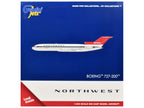 Boeing 727-200 Commercial Aircraft "Northwest Airlines" (N254US) White with Blue Stripes and Red Tail 1/400 Diecast Model by GeminiJets-2