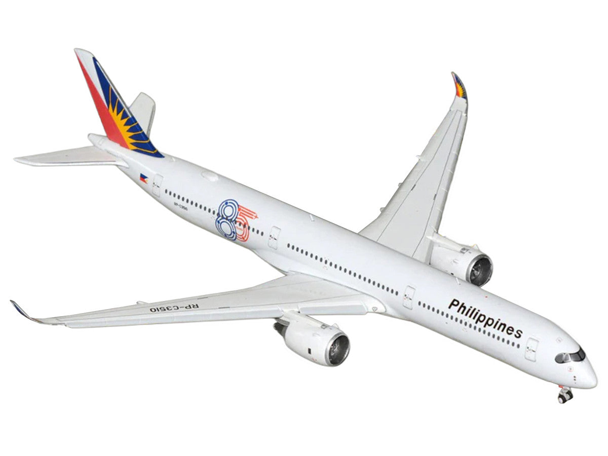 Airbus A350-1000 Commercial Aircraft with Flaps Down "Philippine Airlines - 85 Years" (RP-C3510) White with Tail Graphics 1/400 Diecast Model Airplane by GeminiJets-1