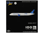 Boeing 787-9 Commercial Aircraft with Flaps Down "United Airlines 100 Years" (N61101) White with Graphics and Blue Tail 1/400 Diecast Model by GeminiJets-1
